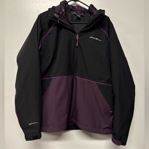 EDDIE BAUER PURPLE BLACK POWDER SEARCH 3-IN-1 SKI JACKET Size XL